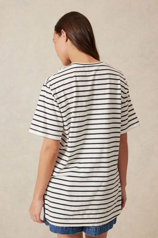 Longline Step Hem Tee - Vanilla