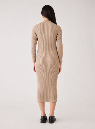 CHLOE KNIT DRESS - OATMEAL